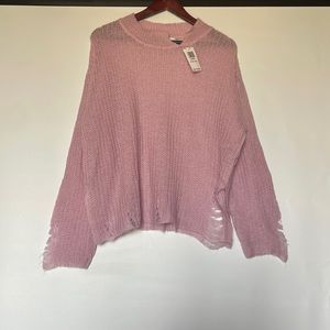 Pink Distressed Sweater